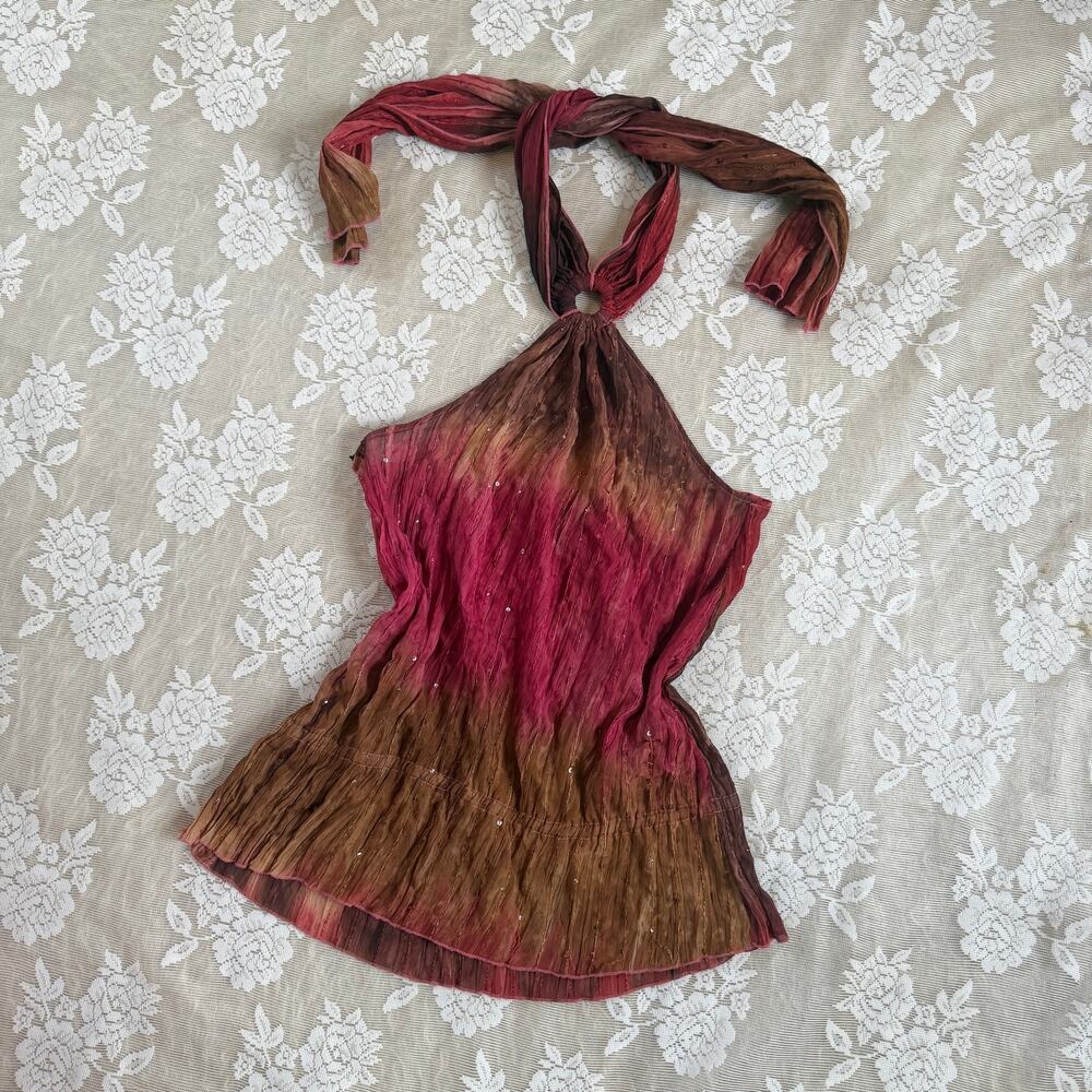 Rampage Y2K Sequin Halter Top Size S